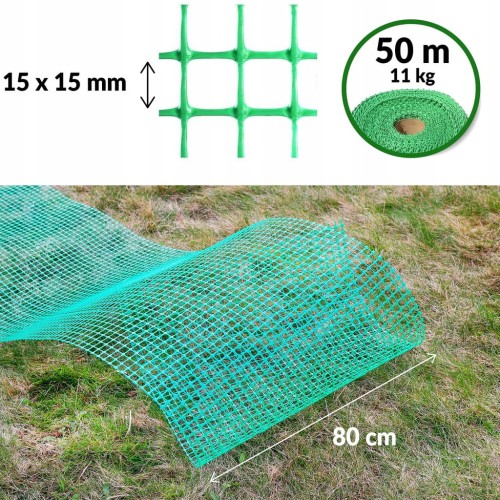 Siatka Ogrodzeniowa Zielona Rabatowa Plastikowa Wszechstronna 0,8m x 50m