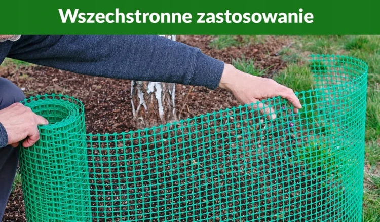 Siatka Ogrodzeniowa Zielona Rabatowa Plastikowa Wszechstronna 0,6m x 20 m