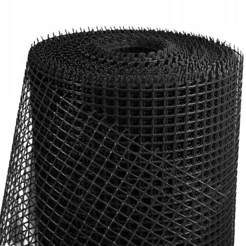 Siatka Ogrodzeniowa Czarna Rabatowa Plastikowa Wszechstronna 0,8m x 25m