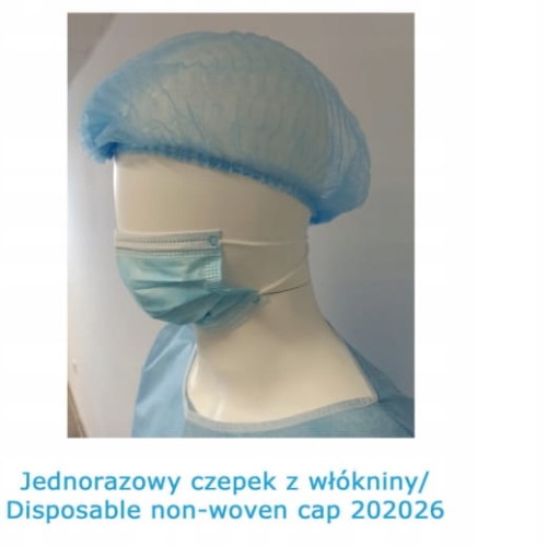 CZEPKI jednorazowe medyczne CLIP 100szt. niebieskie włóknina