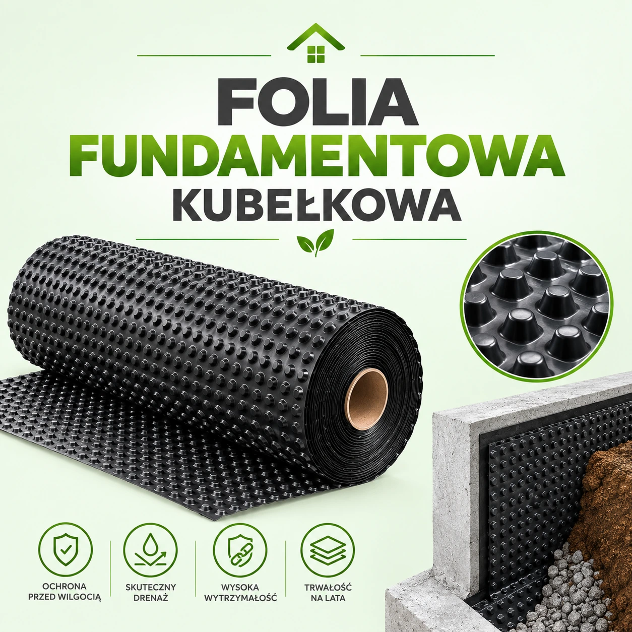 folia fundamentowa kubełkowa